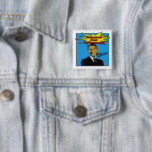 Pop-Kunstobama-Knopf Button (Beispiel)