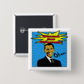 Pop-Kunstobama-Knopf Button (Vorne & Hinten)