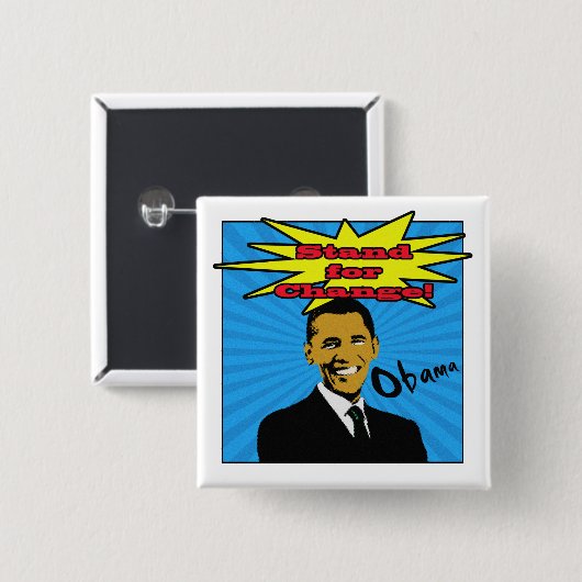 Pop-Kunstobama-Knopf Button (Vorne & Hinten)