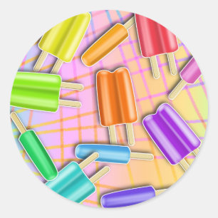 POP-KUNSTPOPSICLES RUNDER AUFKLEBER