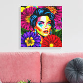Pop-Kunstportrait Leinwanddruck (Insitu (Wohnzimmer))