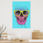 Pop-Kunstschädel mit Brille Poster (Küche)