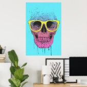 Pop-Kunstschädel mit Brille Poster (Heimbüro)