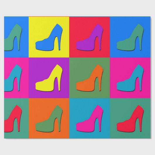 Pop-Kunstschuhe Geschenkpapier (Flach)