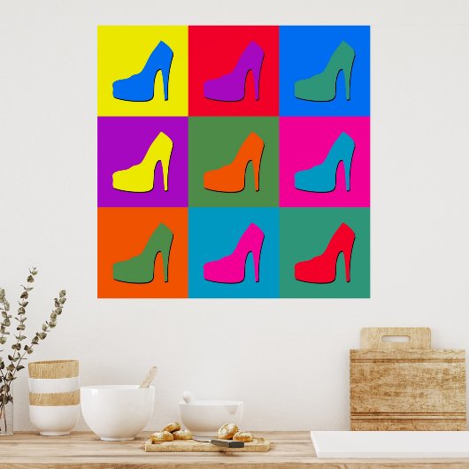 Pop-Kunstschuhe Poster (Küche)