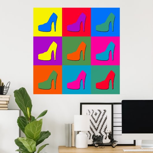 Pop-Kunstschuhe Poster (Heimbüro)