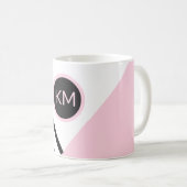 Pop-Kunststreifen und Farbblock mit dem Monogramm Kaffeetasse (VorderseiteRechts)