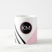 Pop-Kunststreifen und Farbblock mit dem Monogramm Kaffeetasse (Mittel)