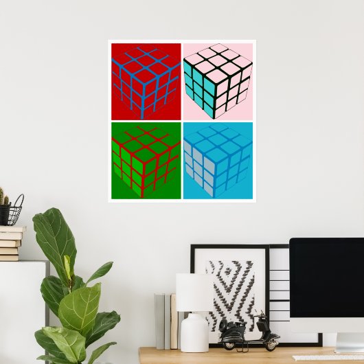 Pop-Kunstwürfel Poster (Heimbüro)