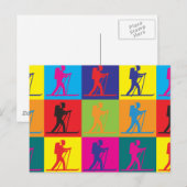 Pop Langlaufen Art Postkarte (Vorne/Hinten)