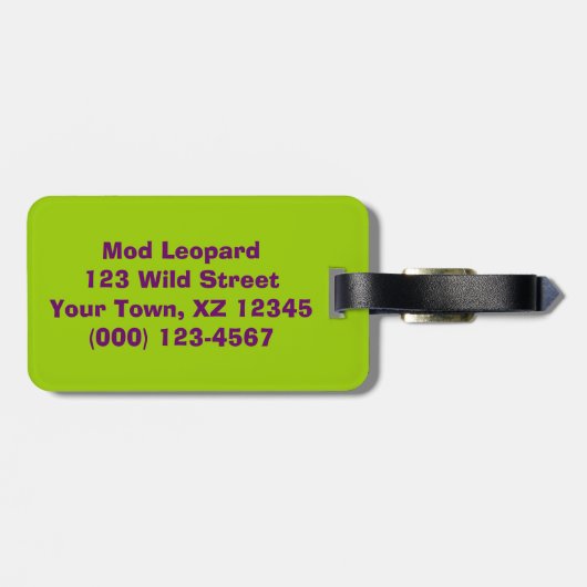 Pop Leopard Gepäckanhänger (Rückseite horizontal)