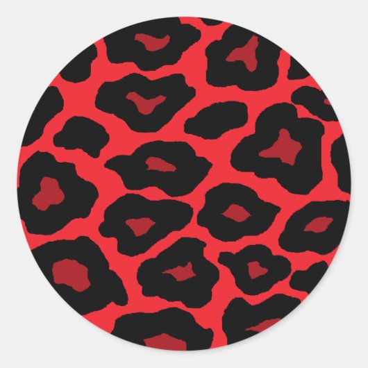 Pop Leopard Runder Aufkleber (Vorderseite)