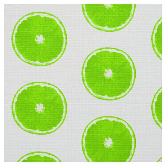 Pop Limone Scheiben - weißer Hintergrund Stoff (Muster)
