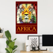 Pop Lion Art Africa Travel Poster (Heimbüro)