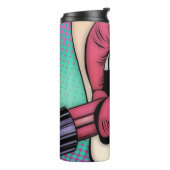 Pop Lipstick Art | IMITATE GLITZER Thermosbecher (Nach links gedreht)