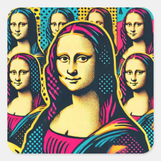 Pop Lisa Quadratischer Aufkleber