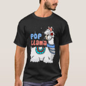 Pop Llama Matching Family Weihnachten Pajamas T-Shirt (Vorderseite)