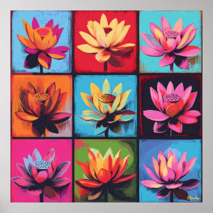 Pop Lotus Grid Poster