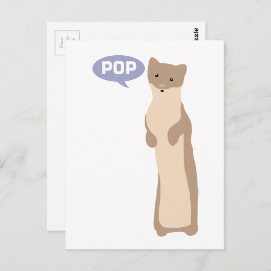 Pop macht das Weasel Postkarte (Vorne/Hinten)