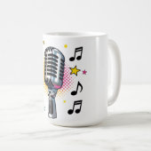Pop microphone with colorful stars and music notes kaffeetasse (VorderseiteRechts)