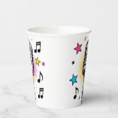 Pop microphone with colorful stars and music notes pappbecher (Links)