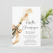Pop mit Aquarell Das Champagner-Brautparty Einladung (Stehend Vorderseite)