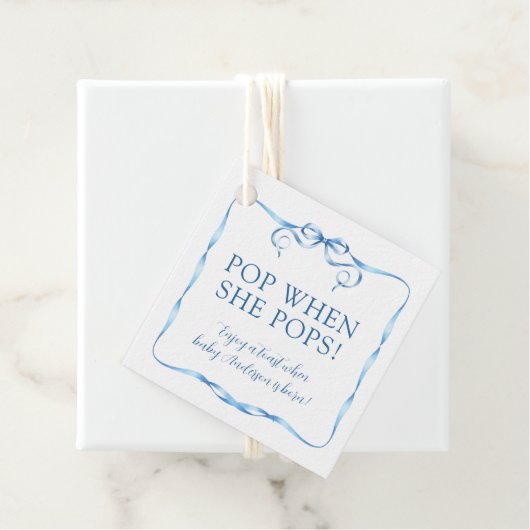 Pop mit blauer Ribbon, wenn sie Pop Geschenkanhänger (Beispiel)