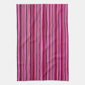 Pop mit großer Farbe - Schwarz und Rosa Streifen Geschirrtuch (Vertikal)