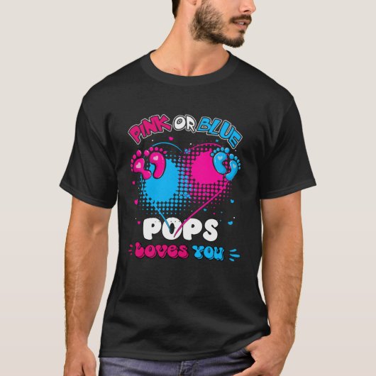 Pop mit rosa oder blauem Herzen Lieben Ihr Duschge T-Shirt (Vorderseite)