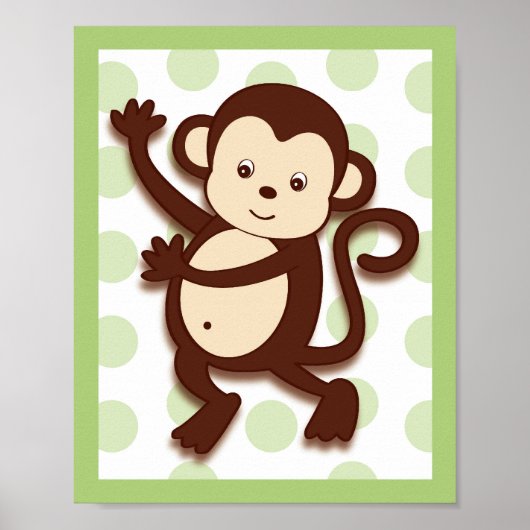 Pop Mod Monkey Jungle Kinderzimmer Wand an Wand Dr Poster (Vorne)