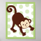Pop Mod Monkey Jungle Kinderzimmer Wand an Wand Dr Poster (Vorne)