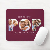 Pop Multi Foto Moderne bordeauxfarbene Eleganz Mousepad (Mit Mouse)