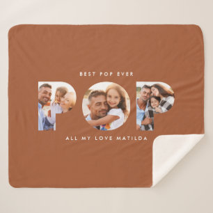 Pop Multi Foto Moderne, elegante Terracotta Gesche Sherpadecke