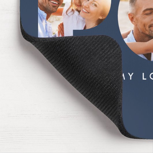 Pop Multi-Foto moderne Typografie blau Mousepad (Ecke)