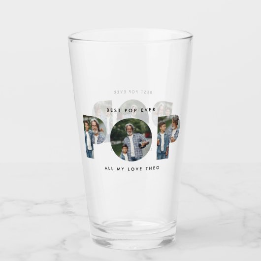 Pop Multi-Foto moderne Typografie elegant Glas (Vorderseite)