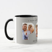 Pop Multi-Foto moderne Typografie elegant grau Tasse (Links)
