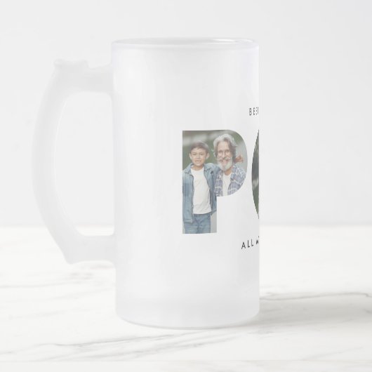 Pop Multi Foto moderne Typografie elegante schwarz Mattglas Bierglas (Links)