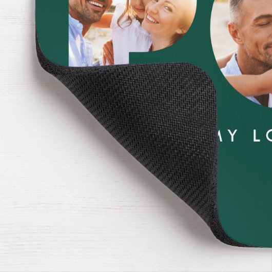 Pop Multi-Foto moderne Typografie Grüne Geschenk Mousepad (Ecke)