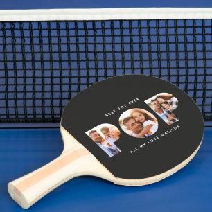 Pop Multi-Foto moderne Typografie Schwarz-Geschenk Tischtennis Schläger