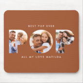 Pop Multi Foto moderne Typografie Terrakotta Mousepad (Vorne)