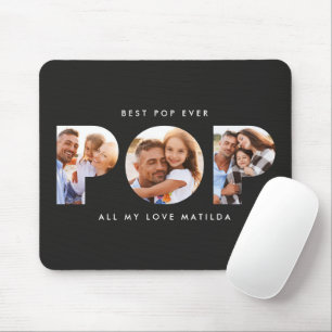 Pop Multi Foto Modernes, modernes Schwarz Mousepad