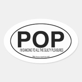 Pop Music Euro Oval Decal Slogan Ovaler Aufkleber