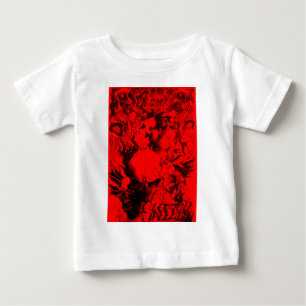 Pop Musica Portraits in lebhaften Roten Farben Kun Baby T-shirt