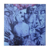 Pop Musiker Lila Kunst Fliese (Vorderseite)