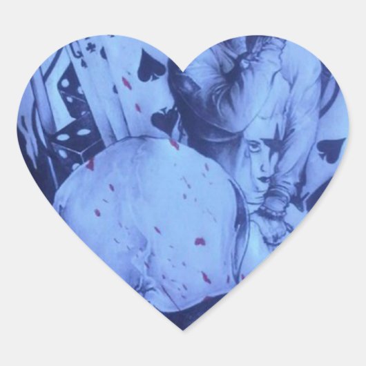 Pop Musiker Lila Kunst Herz-Aufkleber (Vorderseite)