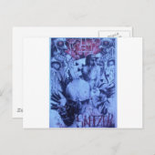 Pop Musiker Lila Kunst Postkarte (Vorne/Hinten)