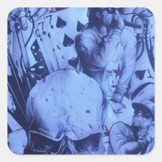 Pop Musiker Lila Kunst Quadratischer Aufkleber (Vorderseite)