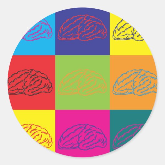 Pop Neurowissenschaften Kunst Runder Aufkleber (Vorderseite)