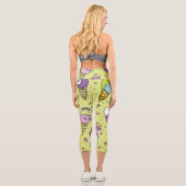 Pop Niedliche Eiscreme: Tiermuster Capri Leggings (Rückseite)