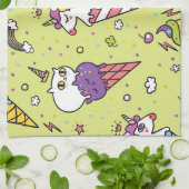 Pop Niedliche Eiscreme: Tiermuster Geschirrtuch (Gefaltet)